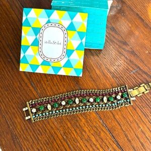 NIB Stella and Dot, Emma triple chain rhinestone bracelet